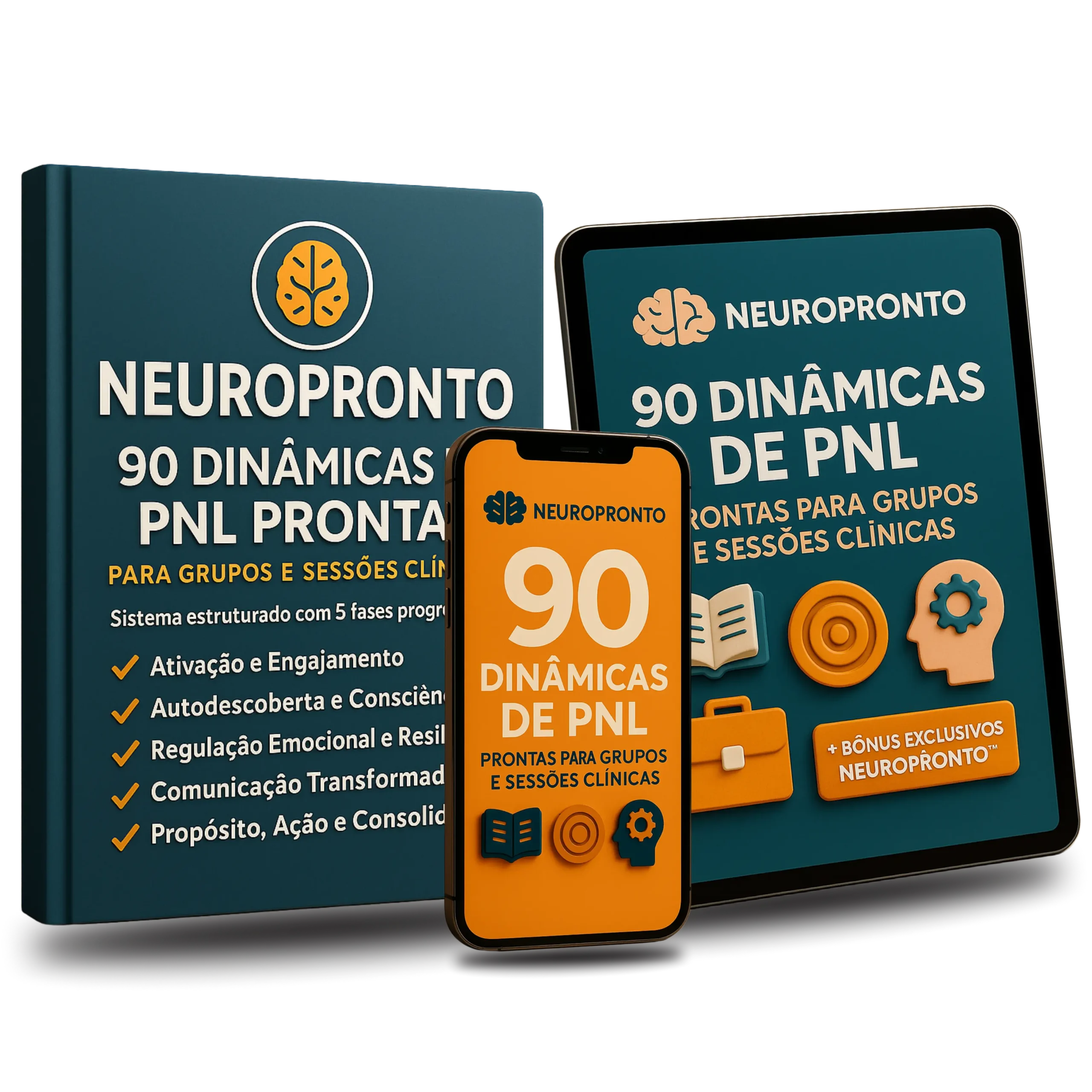 Mockup NeuroPronto — 90 dinâmicas prontas