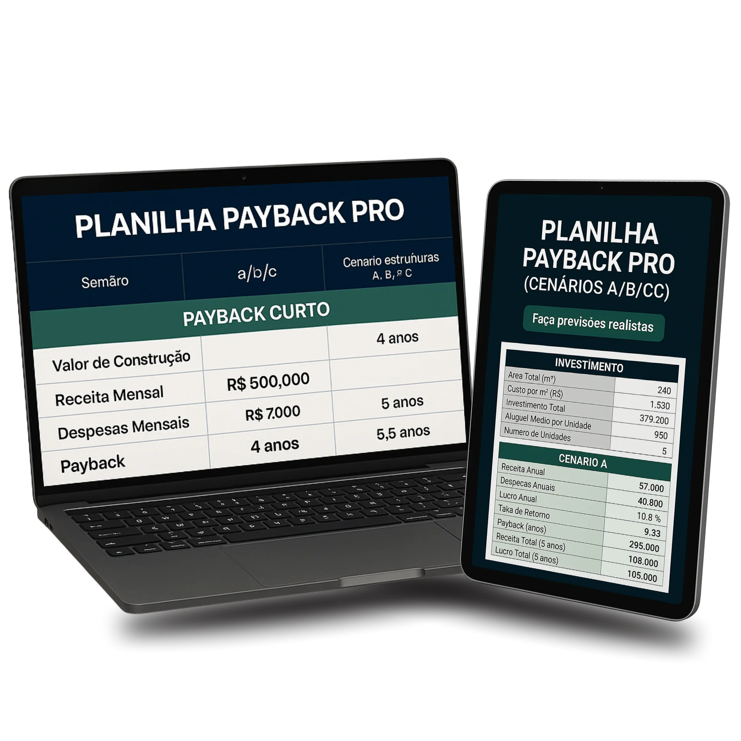 Planilha Payback PRO (Cenários A/B/C)