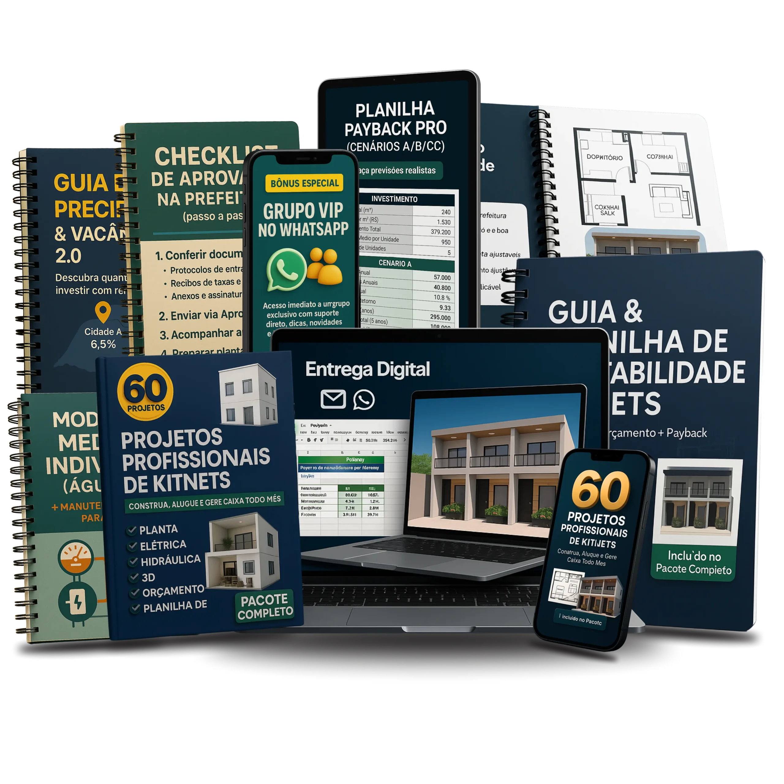 Mockup do kit completo de Kitnets